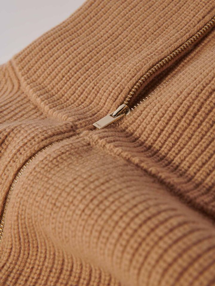 Collo con zip in lana e cashmere