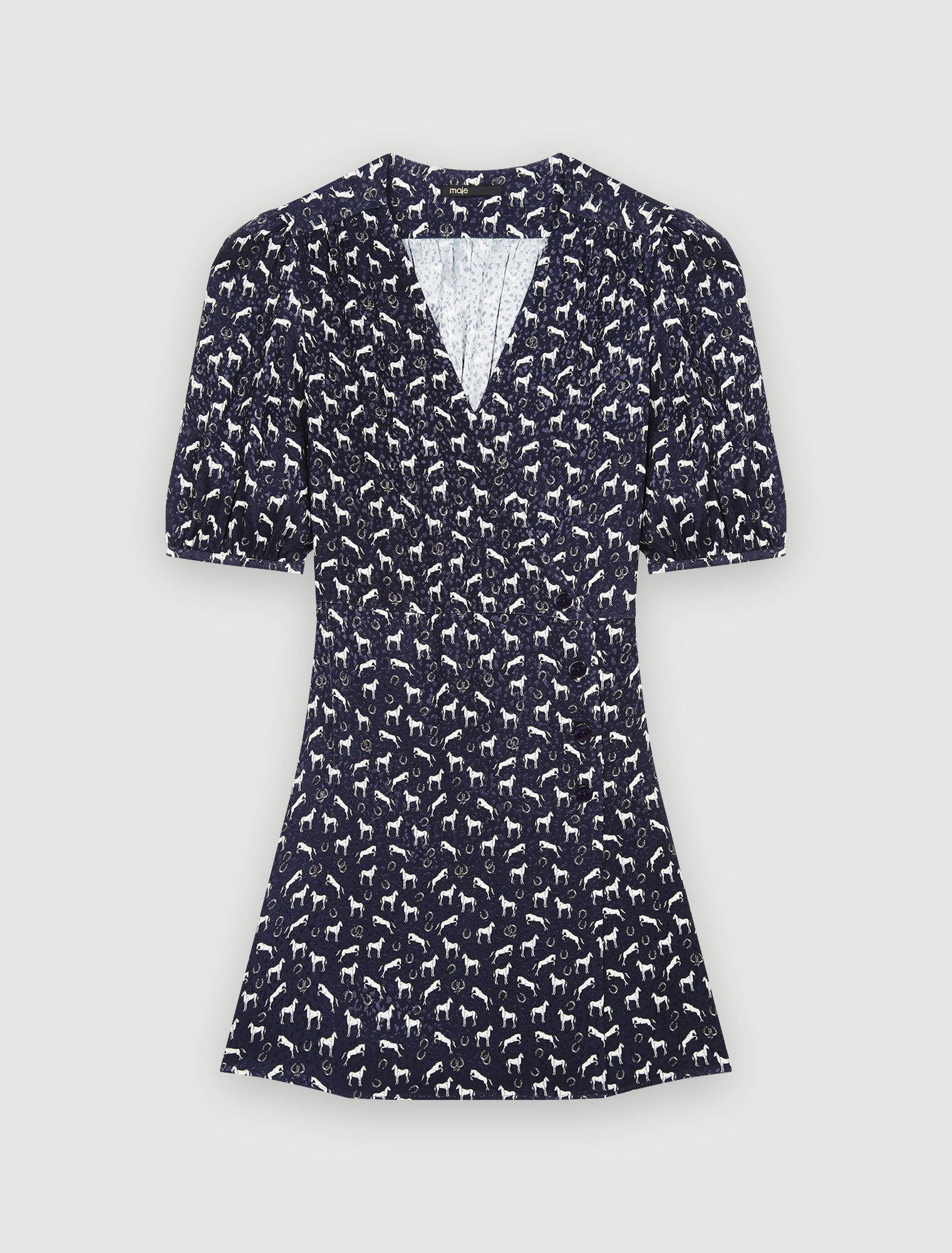 Abito in jacquard con cavalli stampati