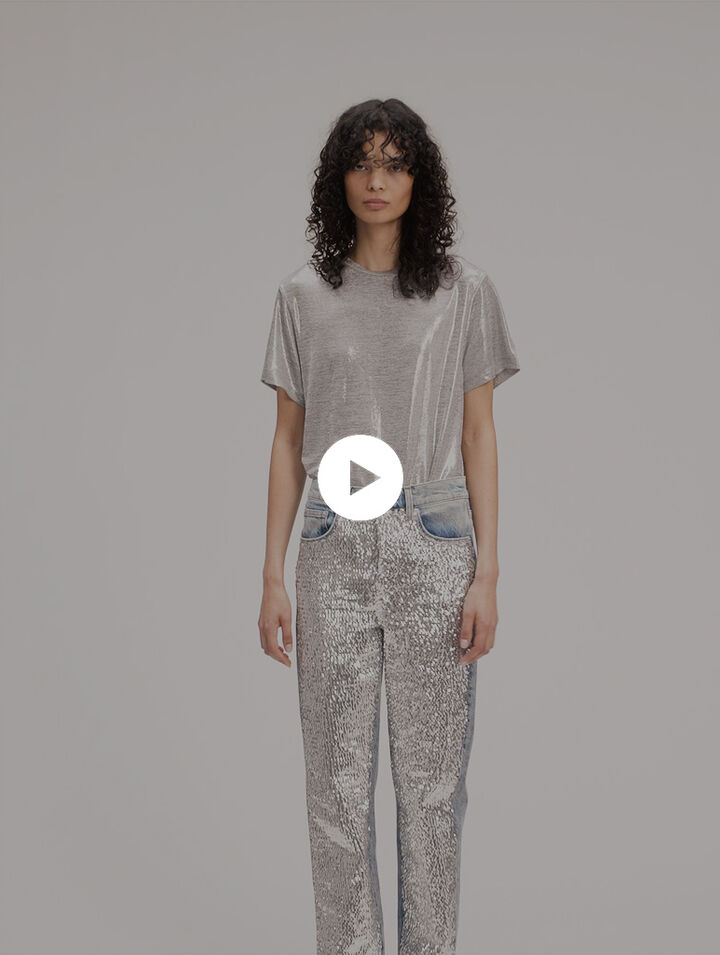 T-shirt in lamé