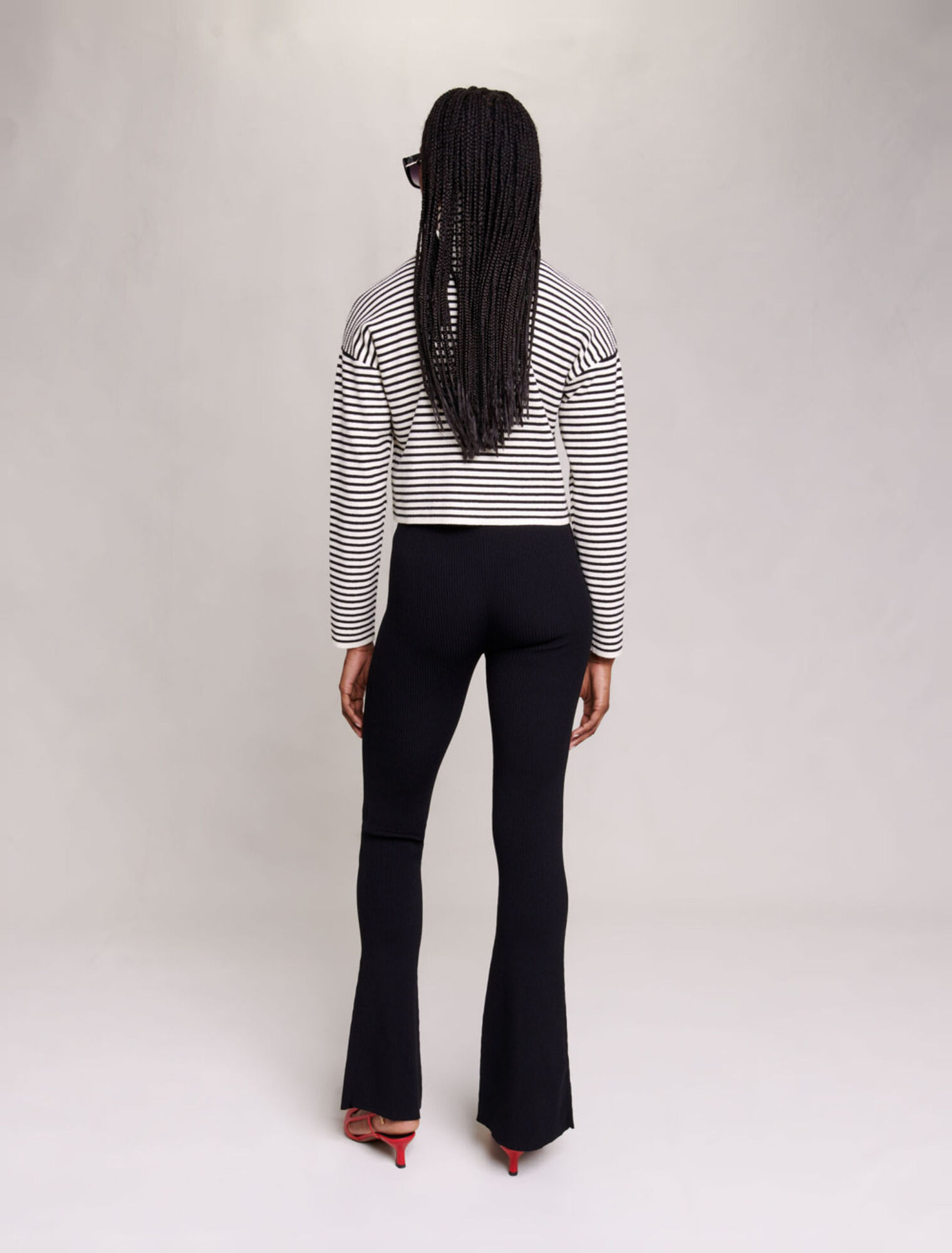 Pantaloni in maglia a costine