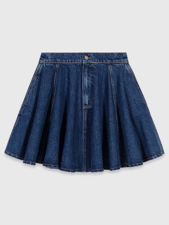 Gonna corta svasata in denim