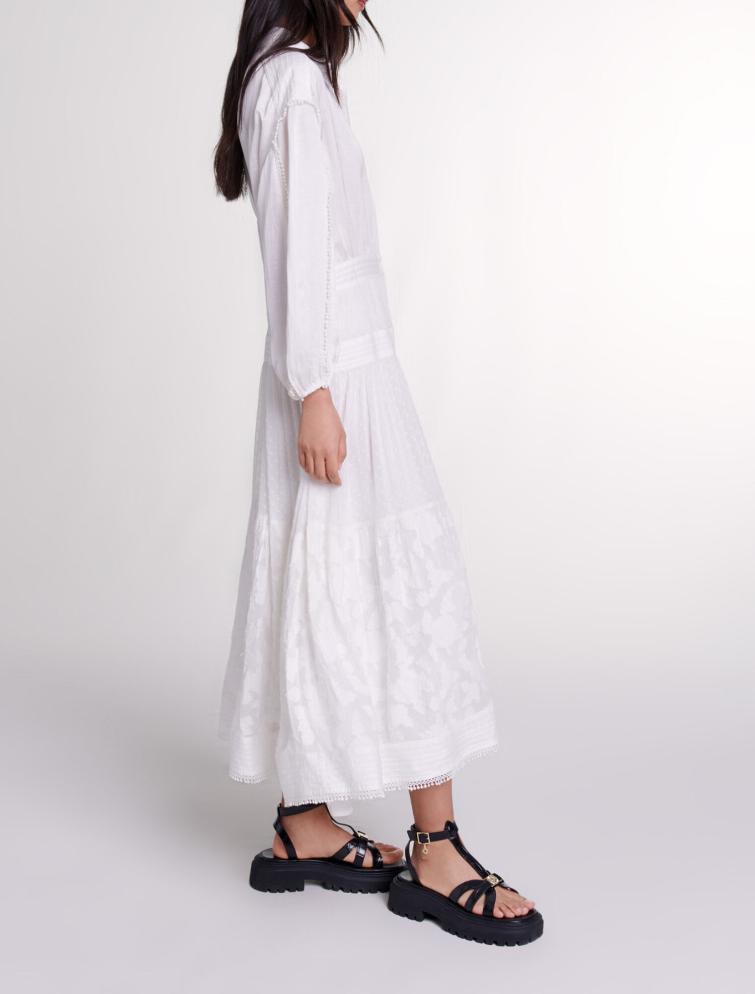 Abito lungo patchwork in cotone