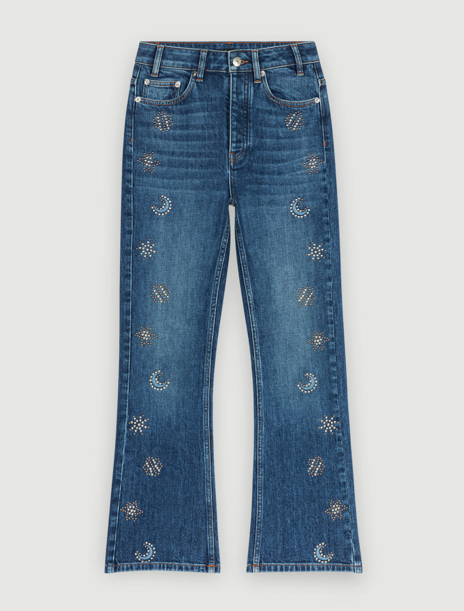 Jeans impreziositi da cristalli di luna