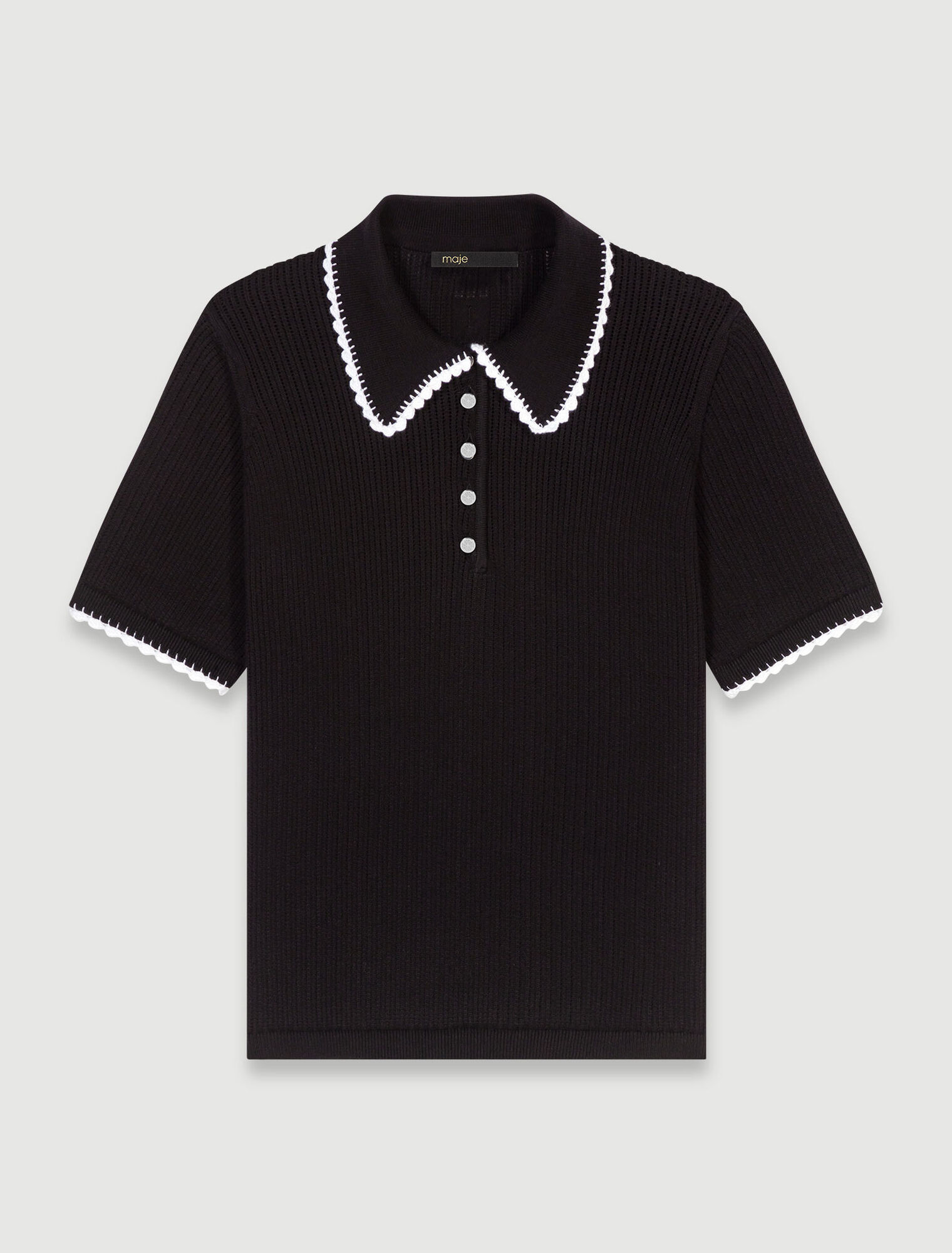 Polo in maglia pointelle