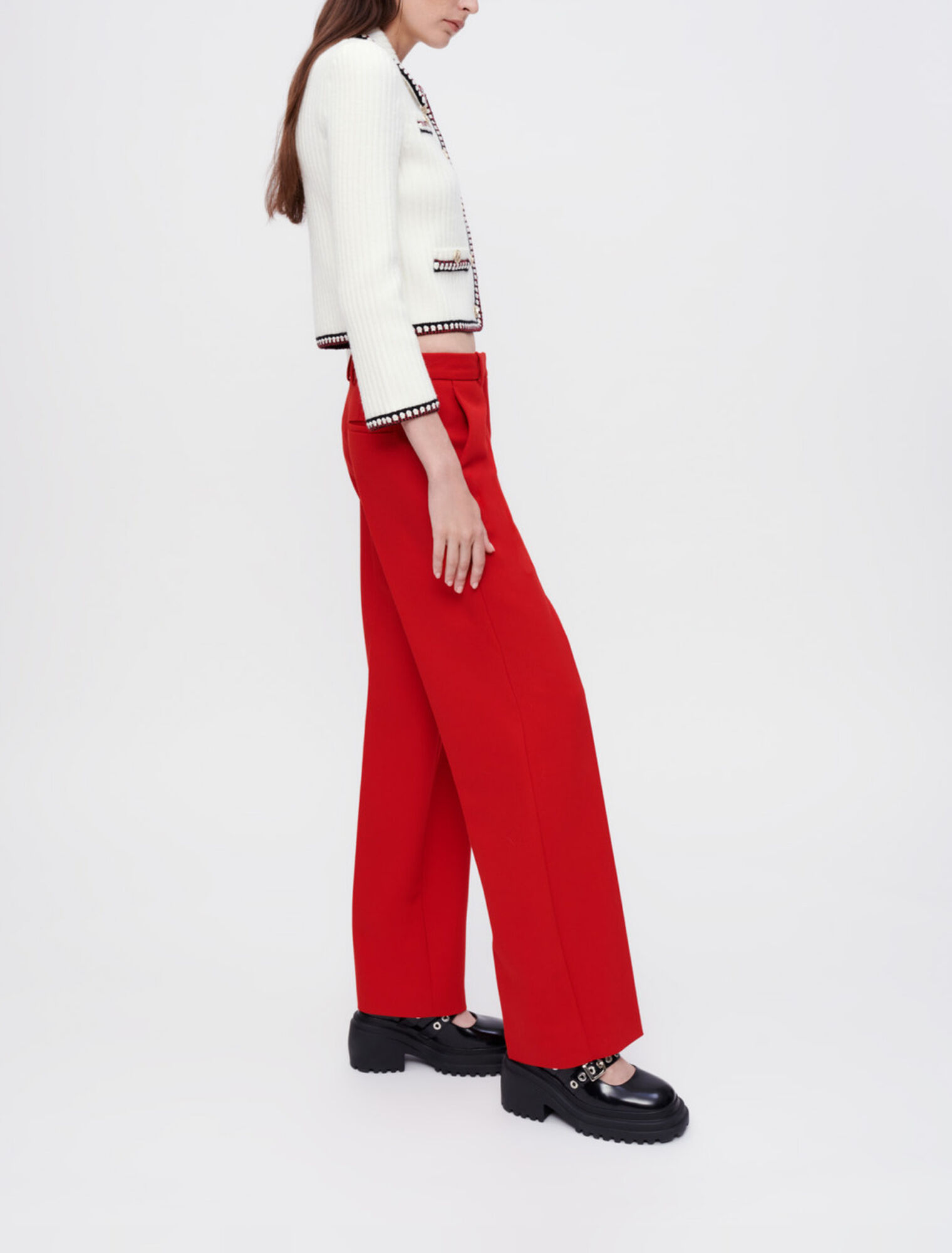 Pantaloni da tailleur ampi rossi