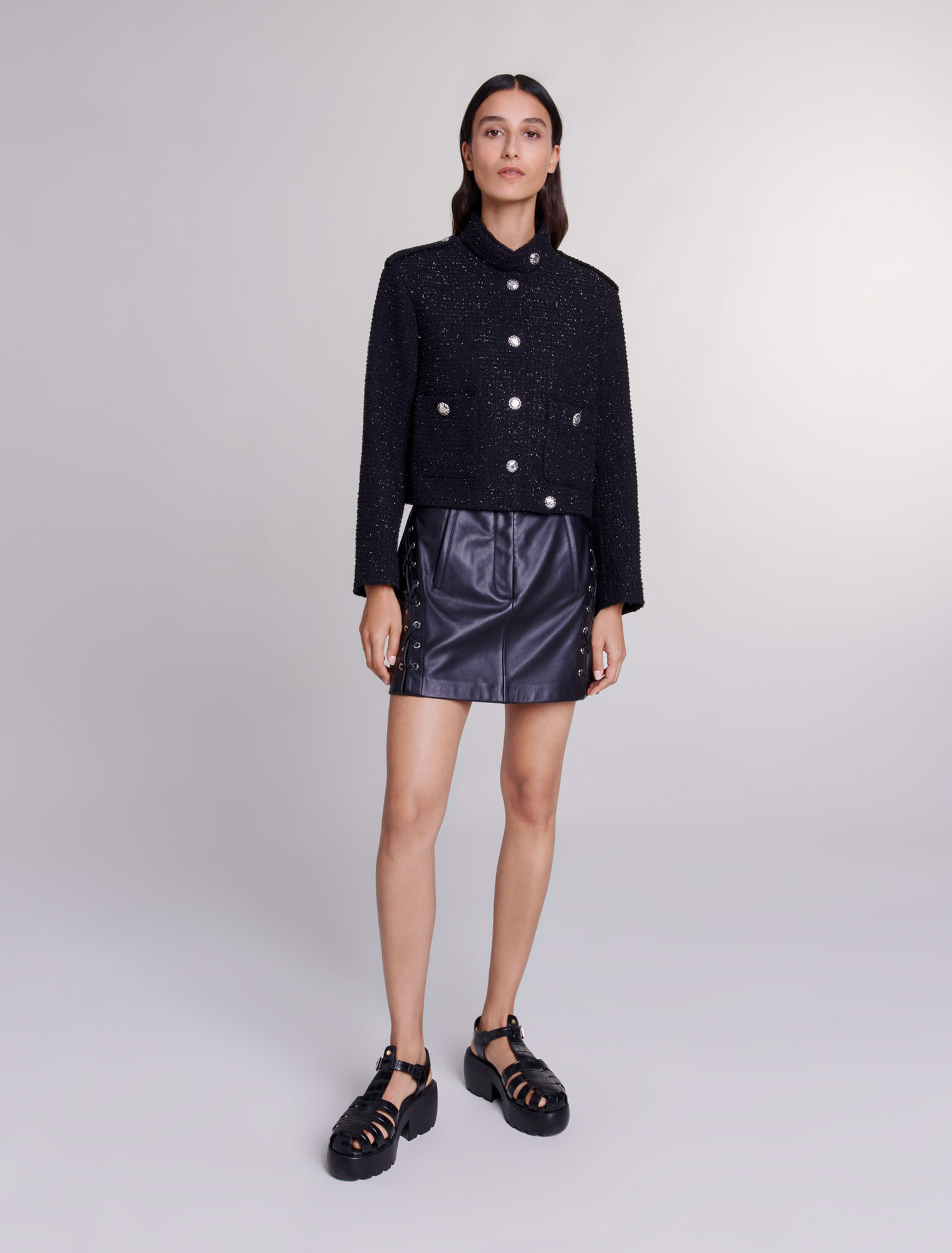 Giacca corta in tweed