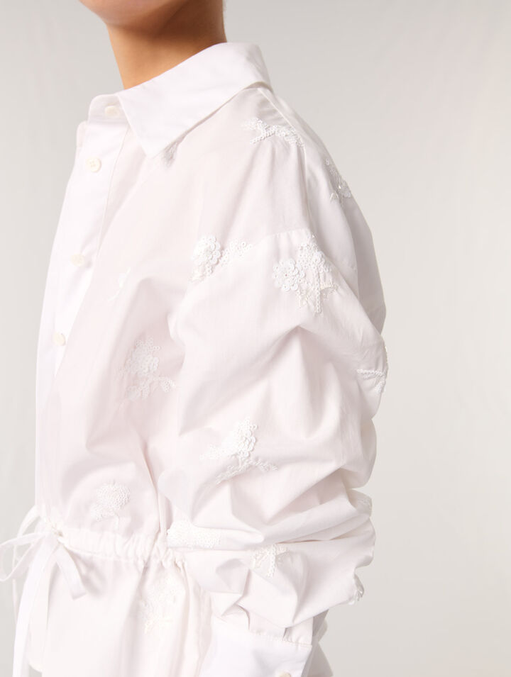 Camicia corta ricamata