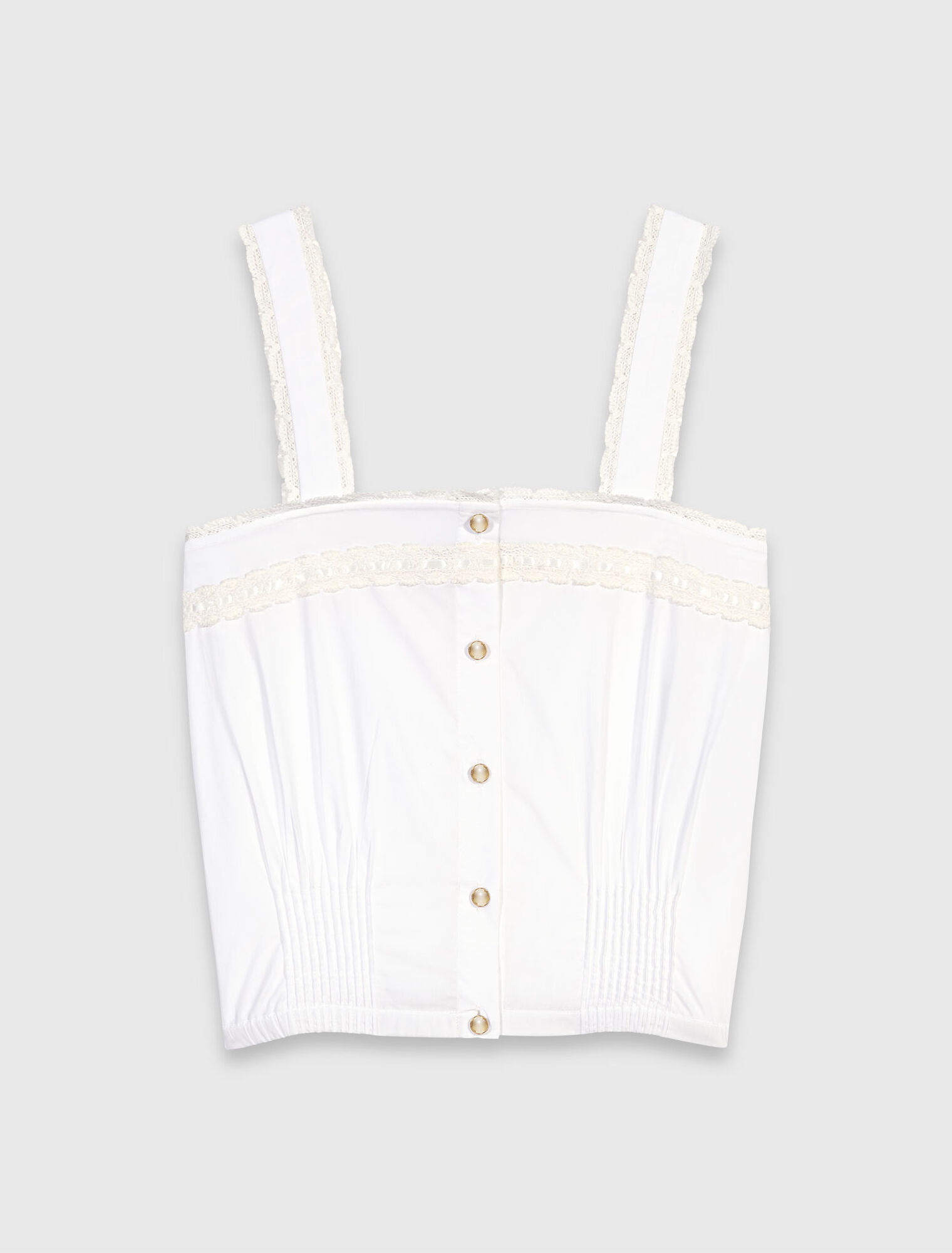Crop top con bordi in pizzo