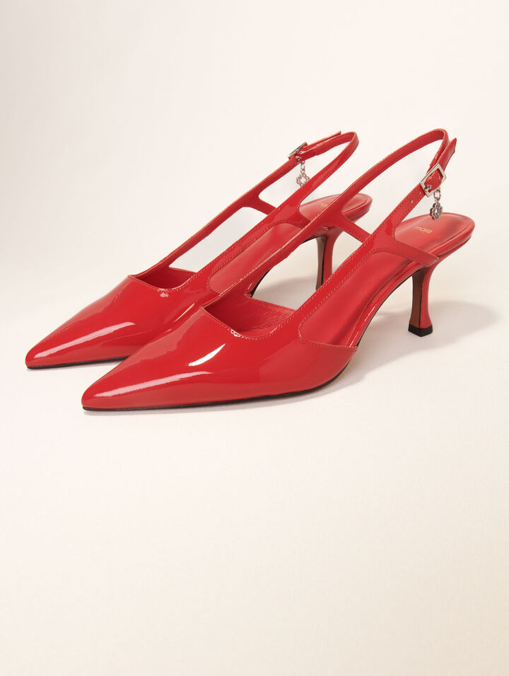 Décolleté slingback pelle vernice