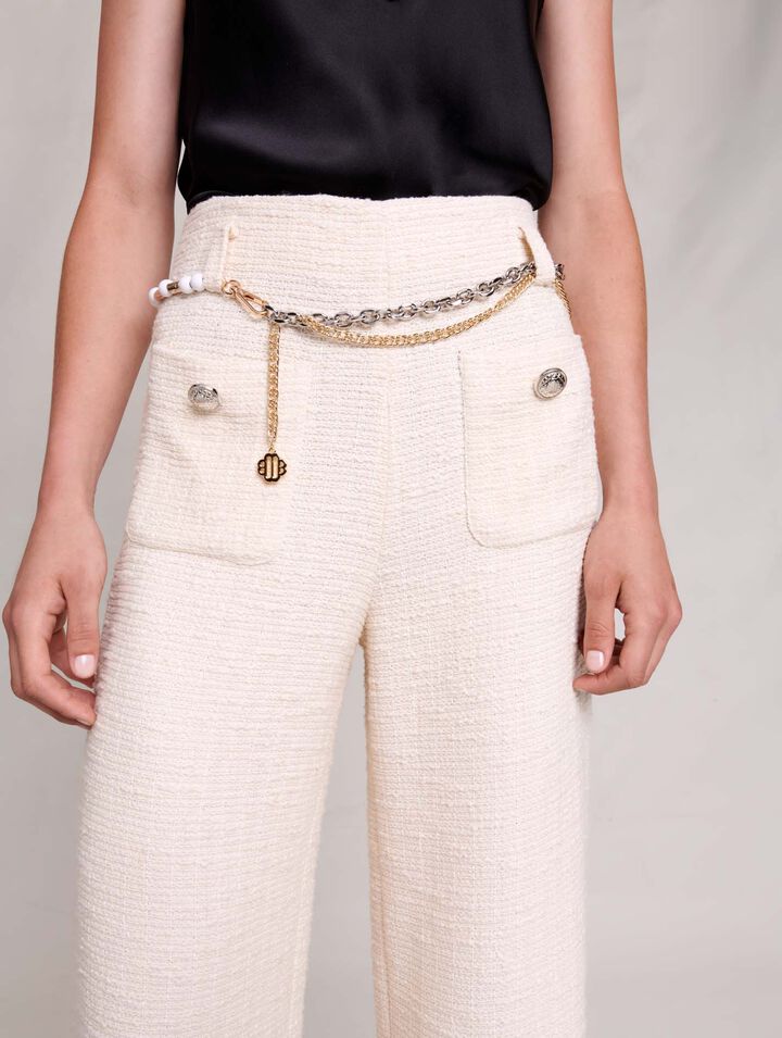 Pantaloni larghi in tweed