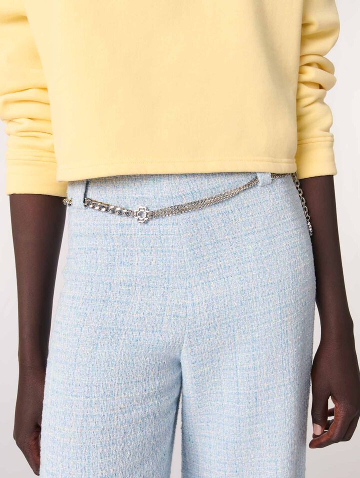 Pantaloni in tweed con cintura