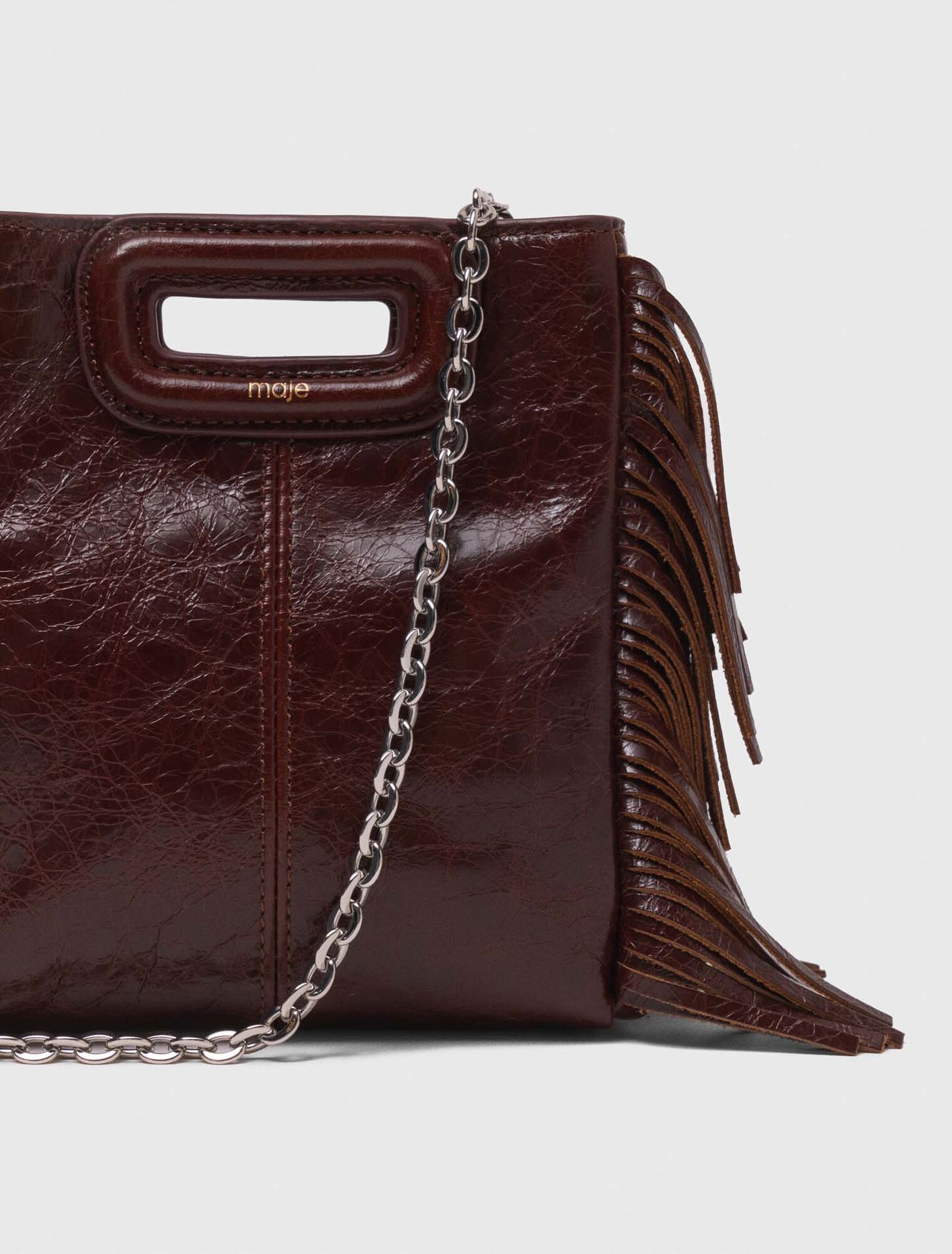 Borsa M mini in pelle craquelé