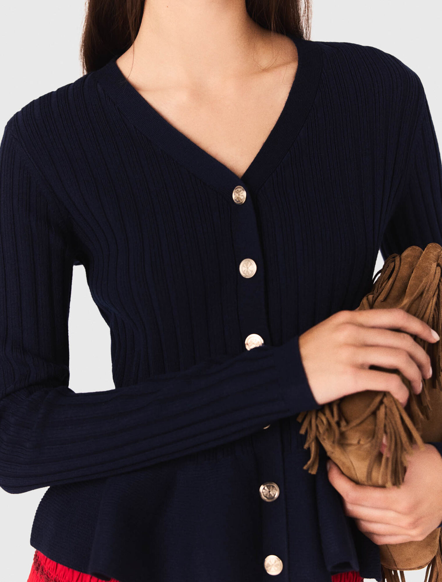 Cardigan con vita peplo