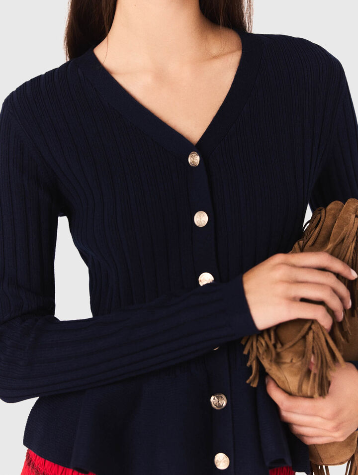 Cardigan con vita peplo
