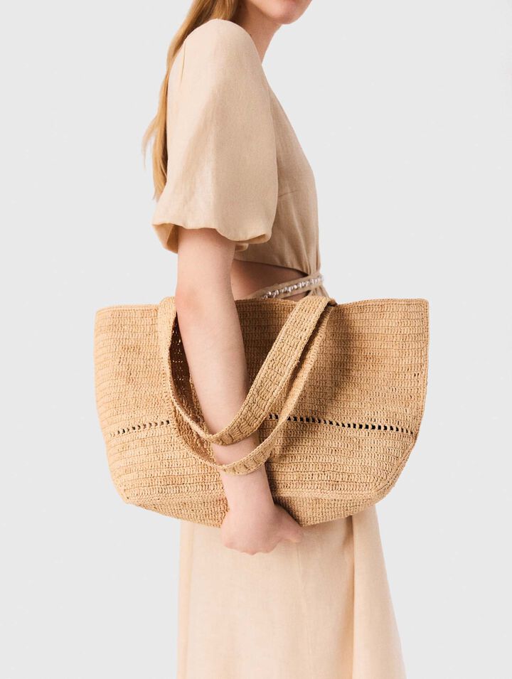 Shopping bag in rafia crochet