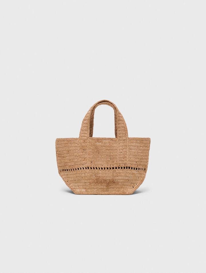 Mini shopping bag in rafia naturale