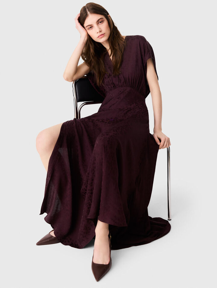 Abito lungo con stampa jacquard