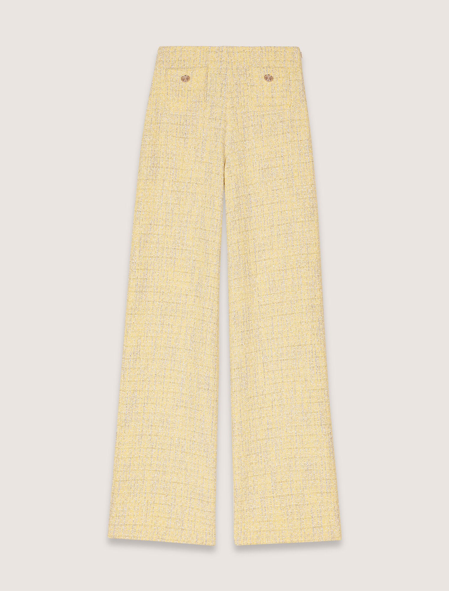Pantaloni dritti in tweed e lurex