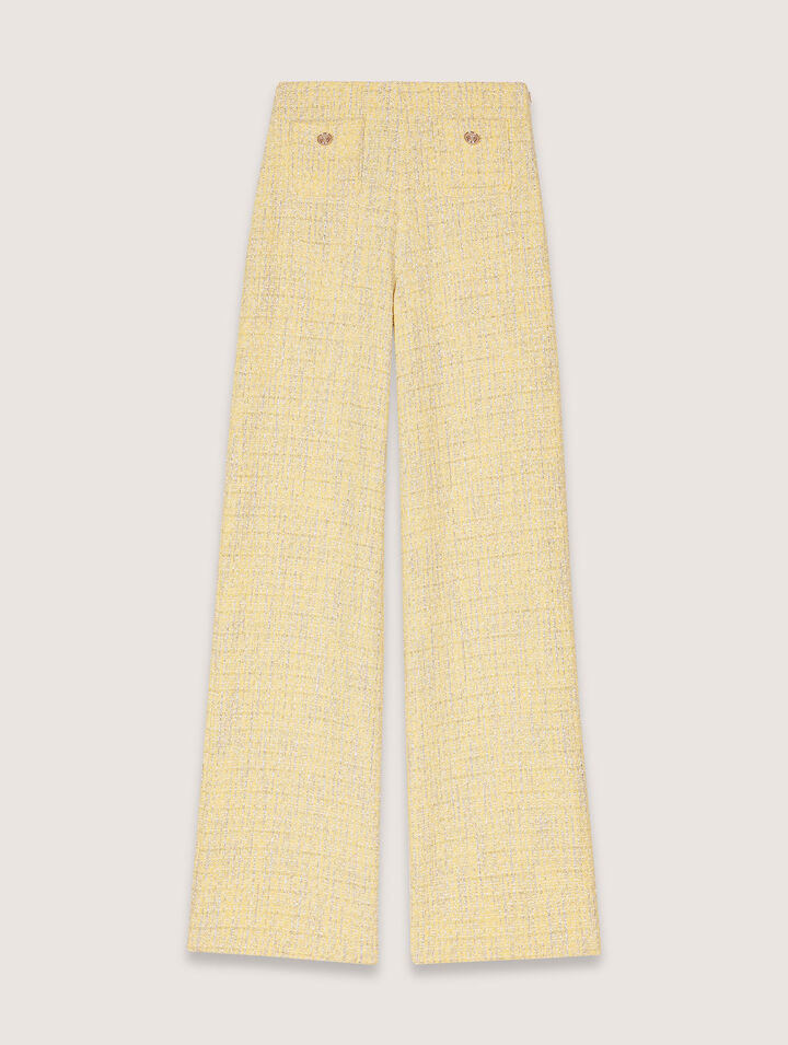 Pantaloni dritti in tweed e lurex