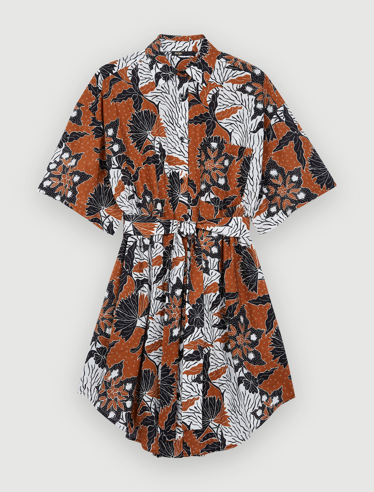 Abito camicia in voile di cotone