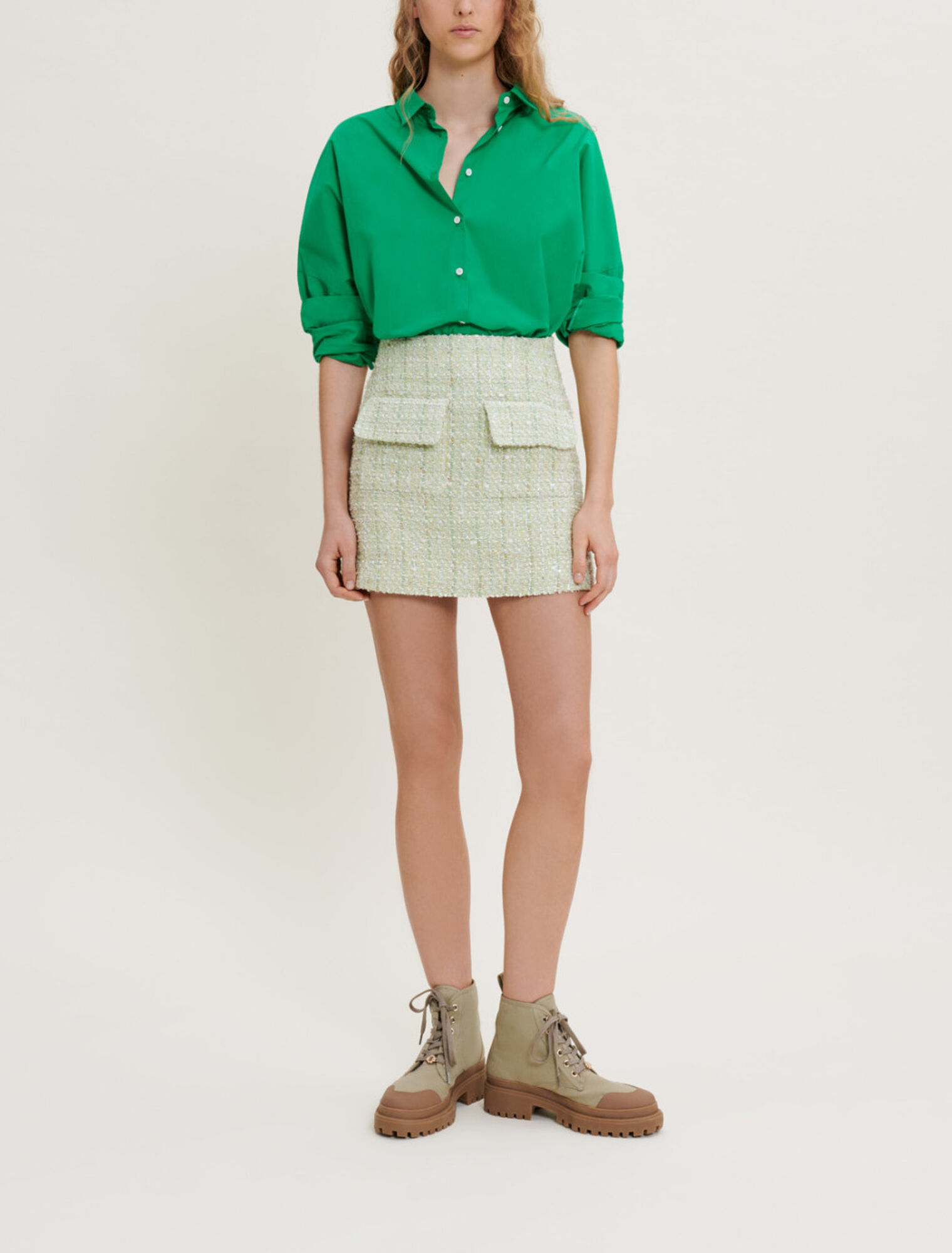 Gonna in tweed lucido