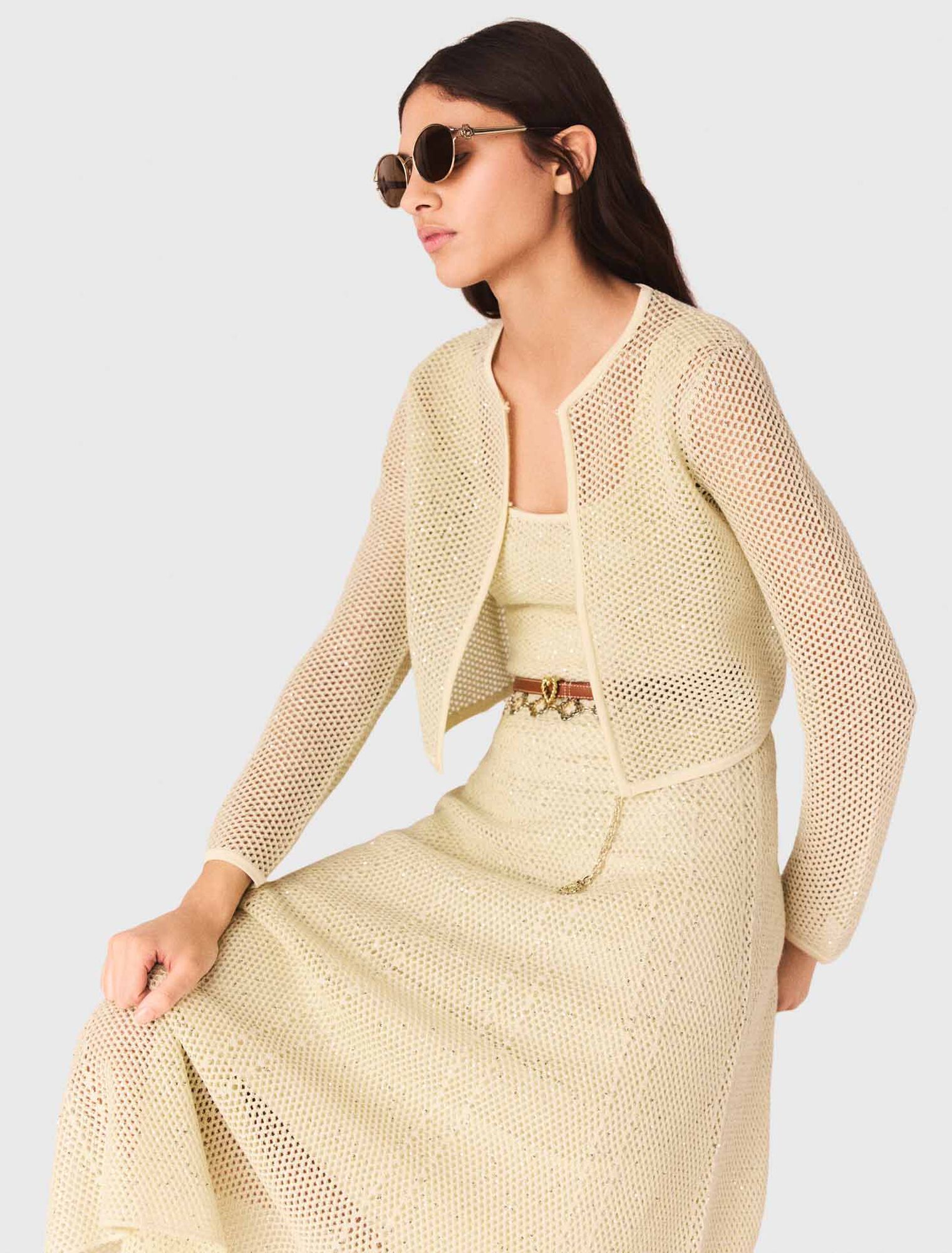 Cardigan in maglia glitterata