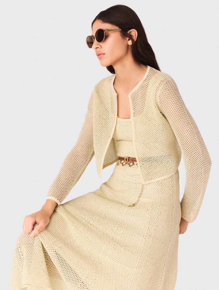 Cardigan in maglia glitterata