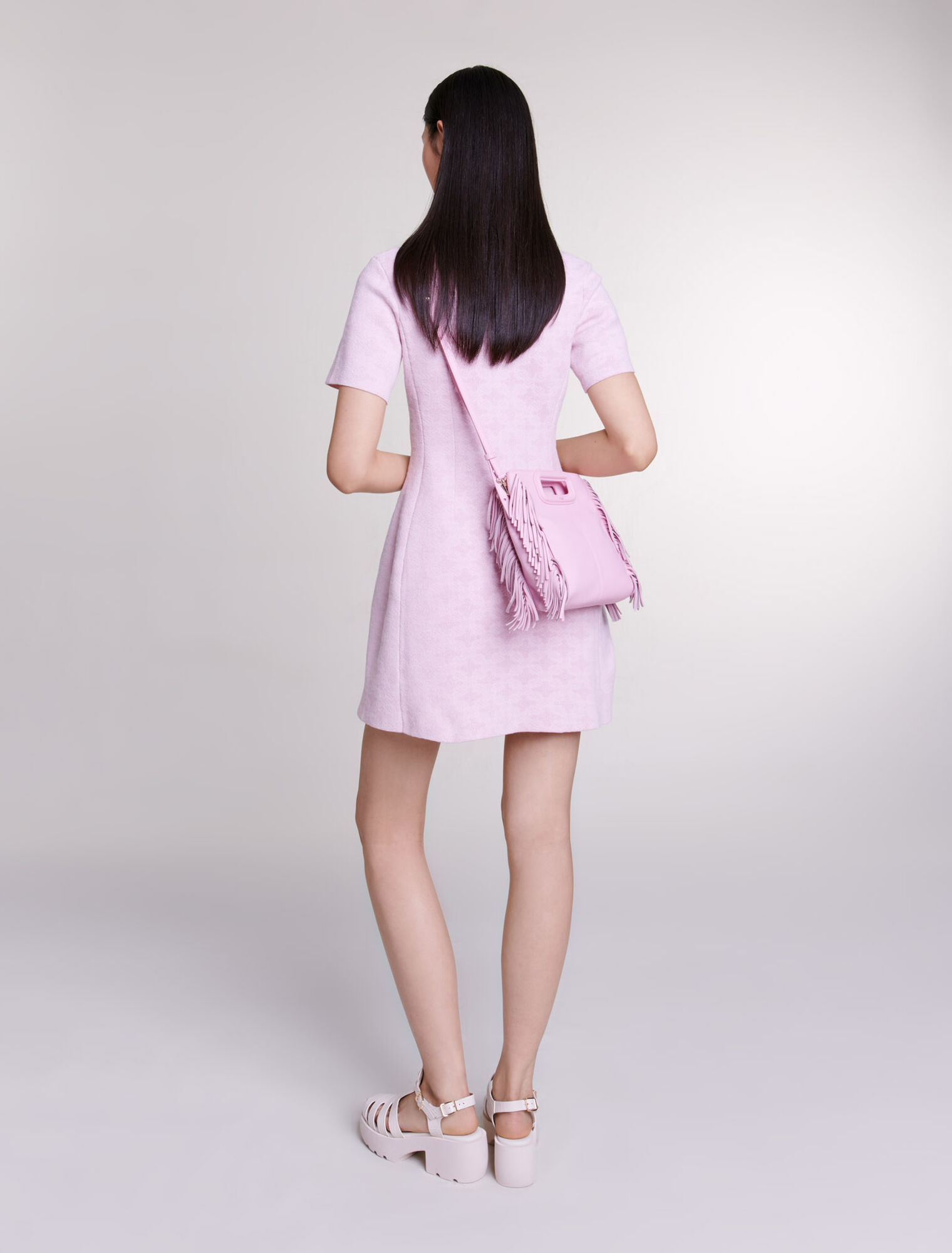 Abito corto in maglia jacquard