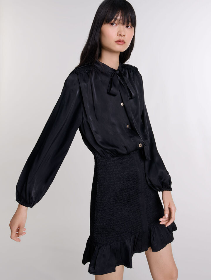 Abito corto punto smock