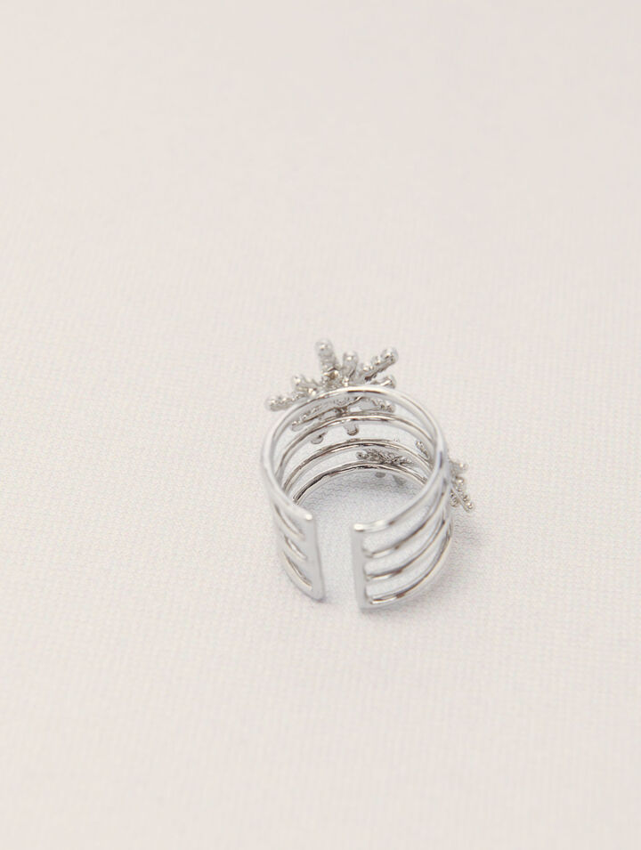 Anello a cerchi con stelle strass