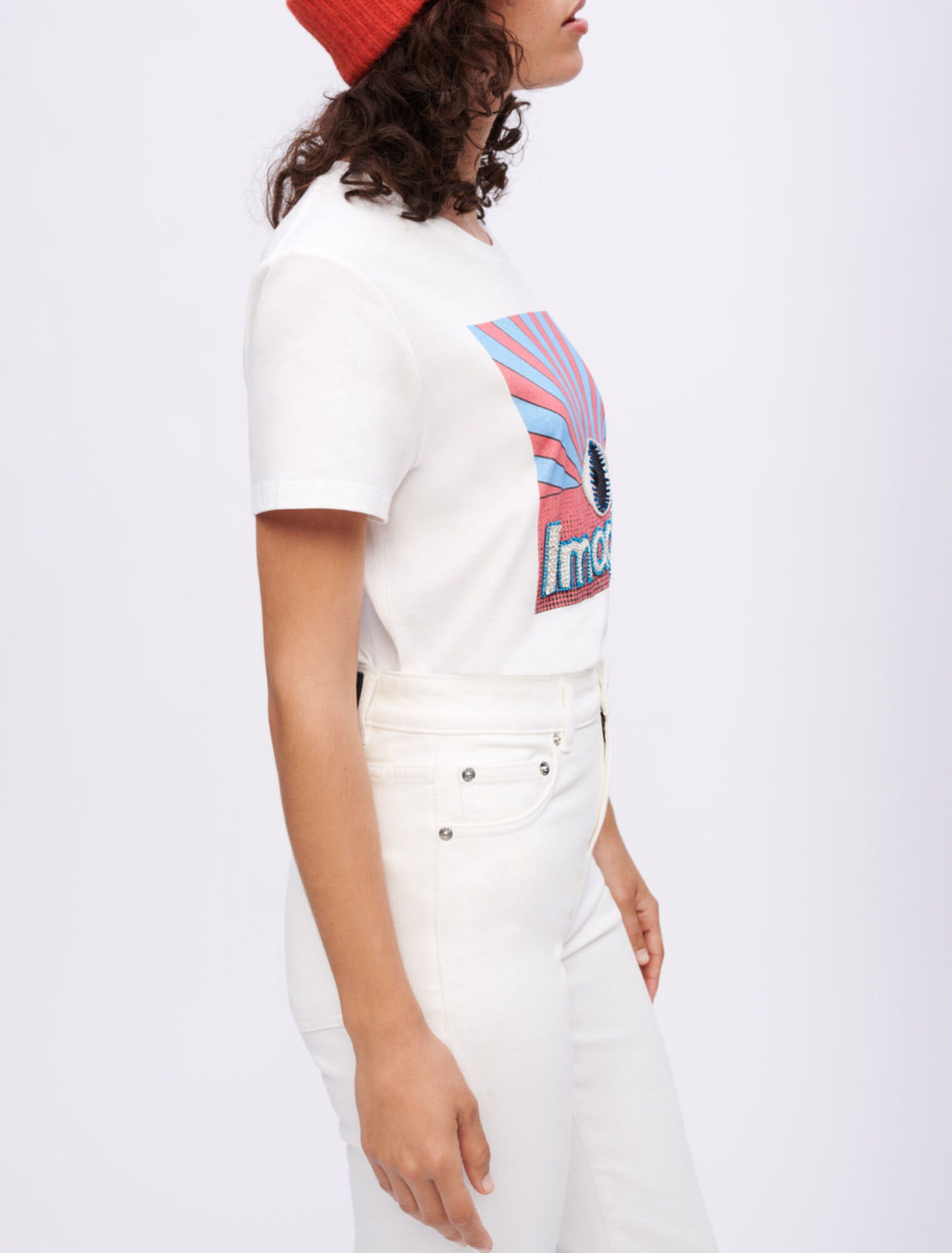 T-shirt serigrafata con strass
