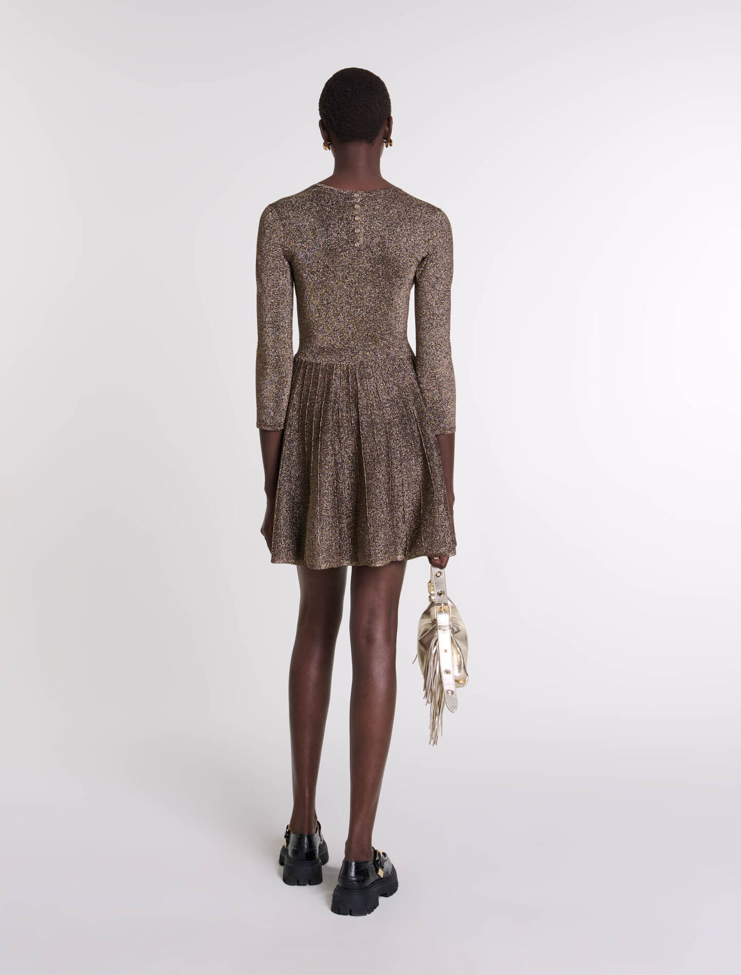 Abito corto in maglia brillante