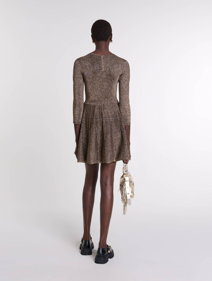 Abito corto in maglia brillante