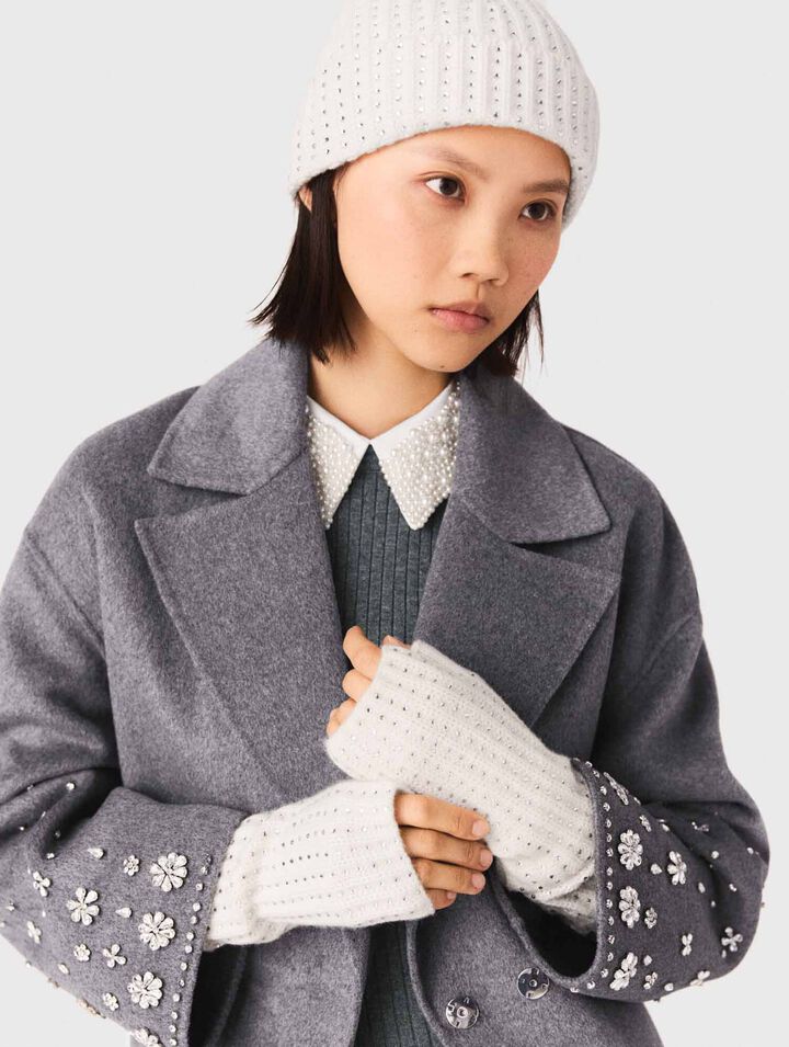 Berretto in lana con strass