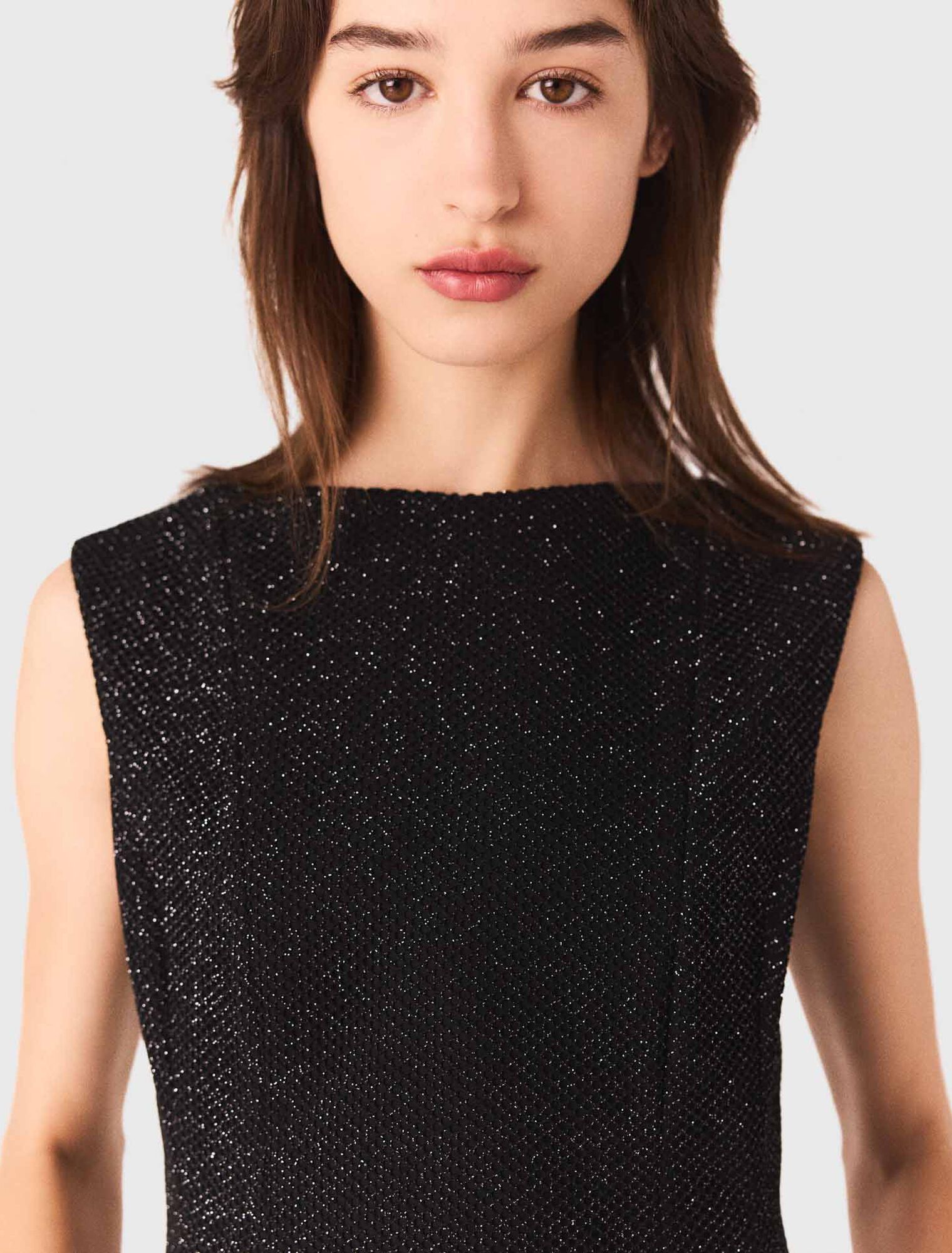 Abito corto svasato glitterato