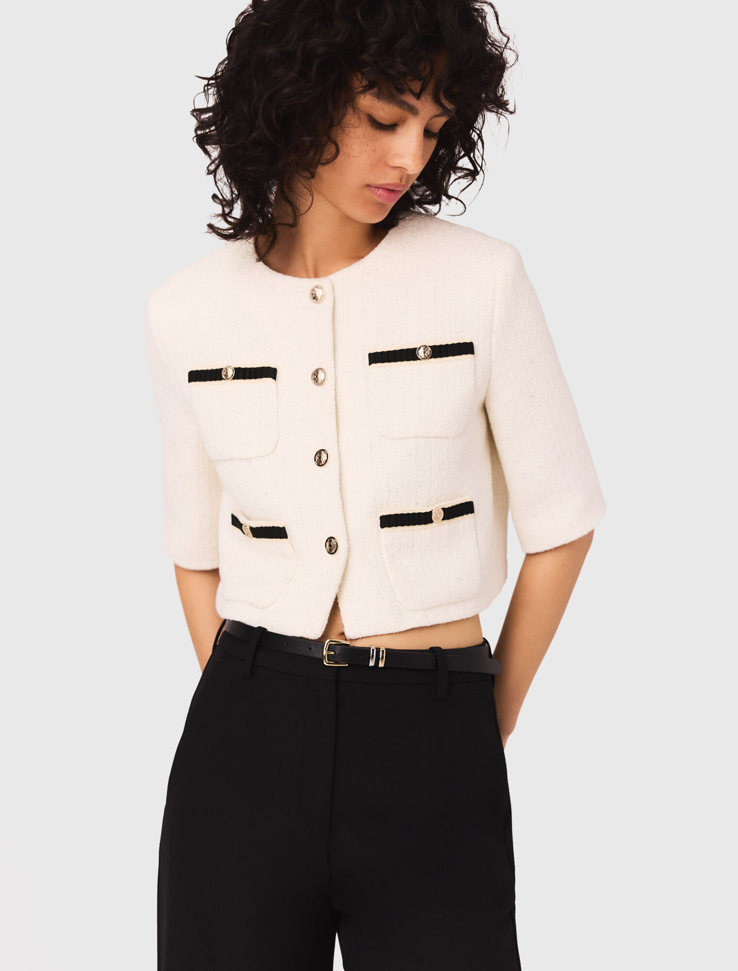 Giacca corta in tweed lurex