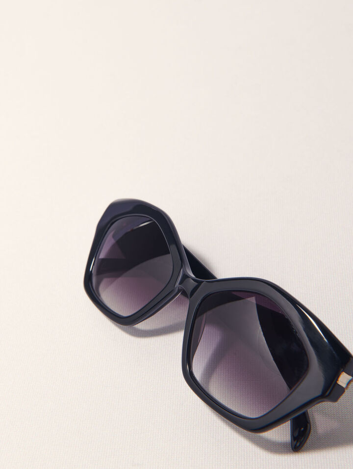Occhiali cat-eye in acetato nero