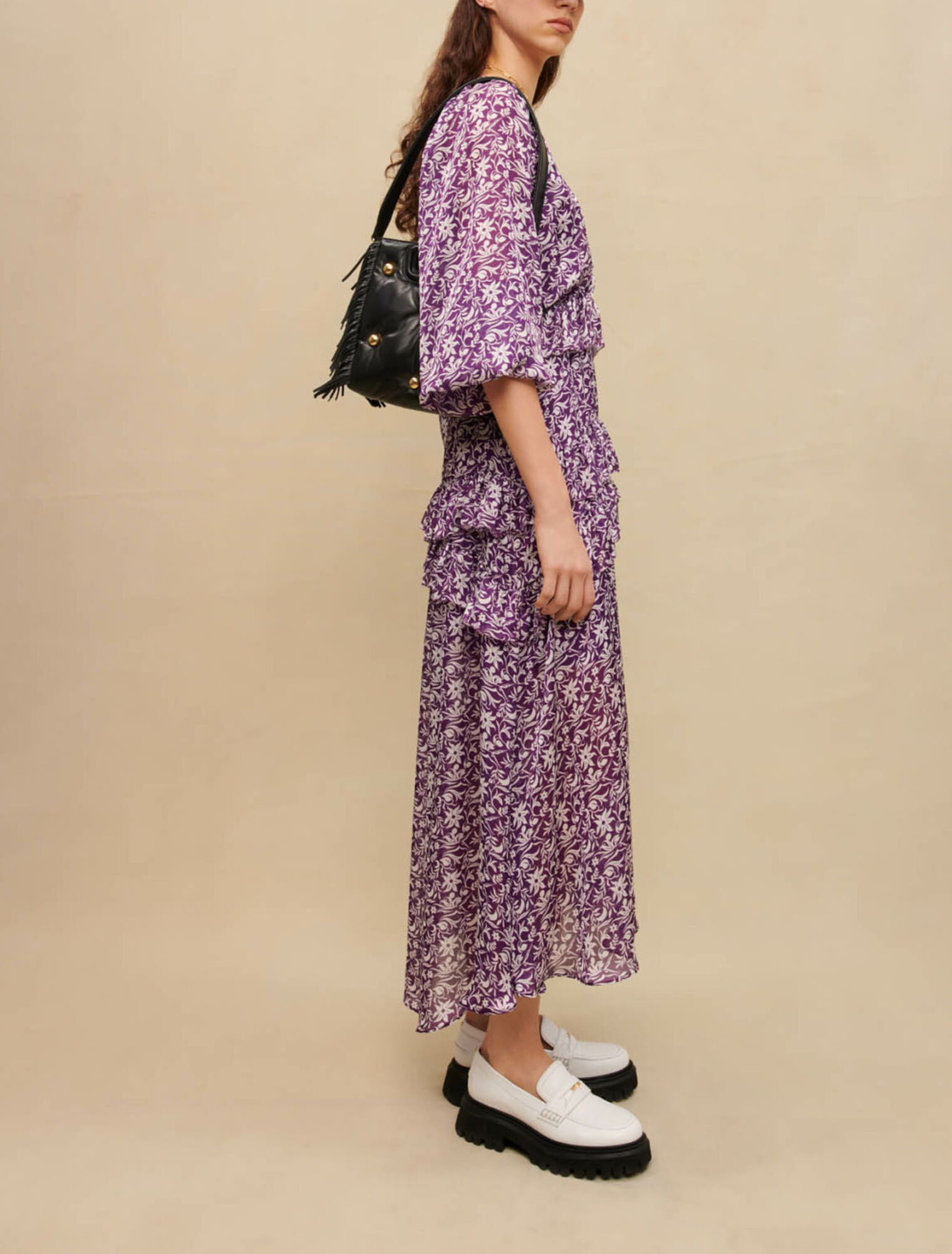 Maxi abito con stampa floreale