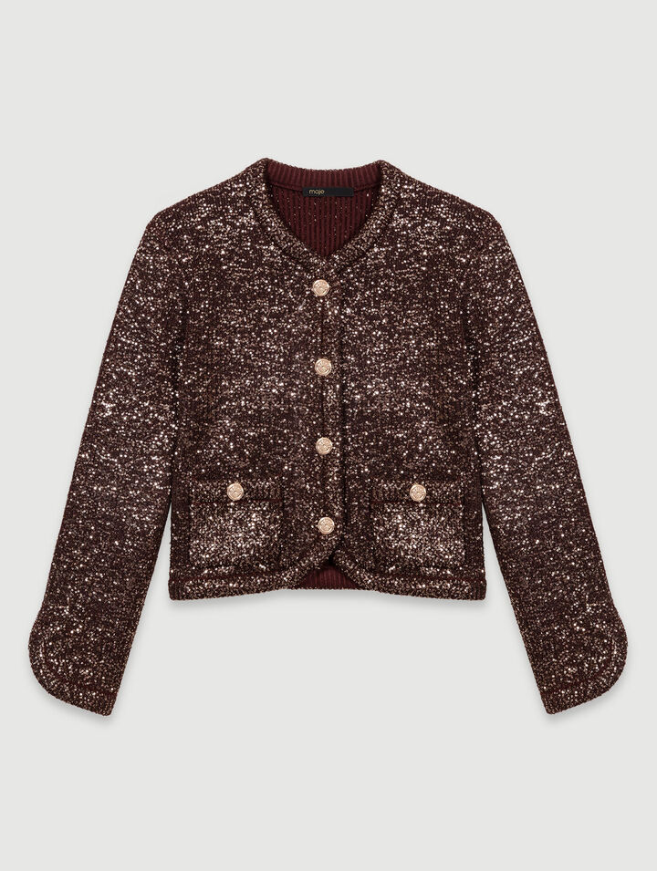 Cardigan con lustrini 