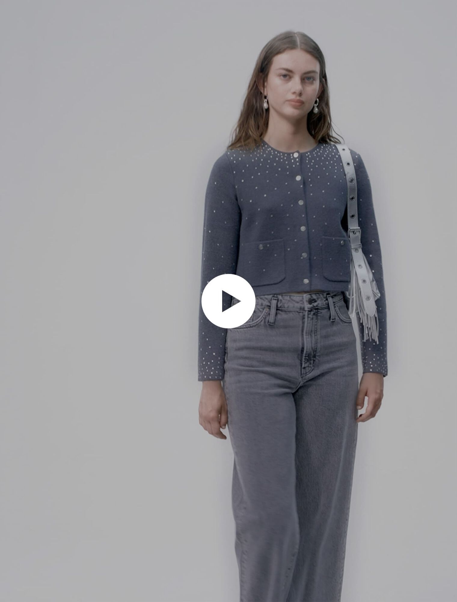 Pullover in maglia a strass