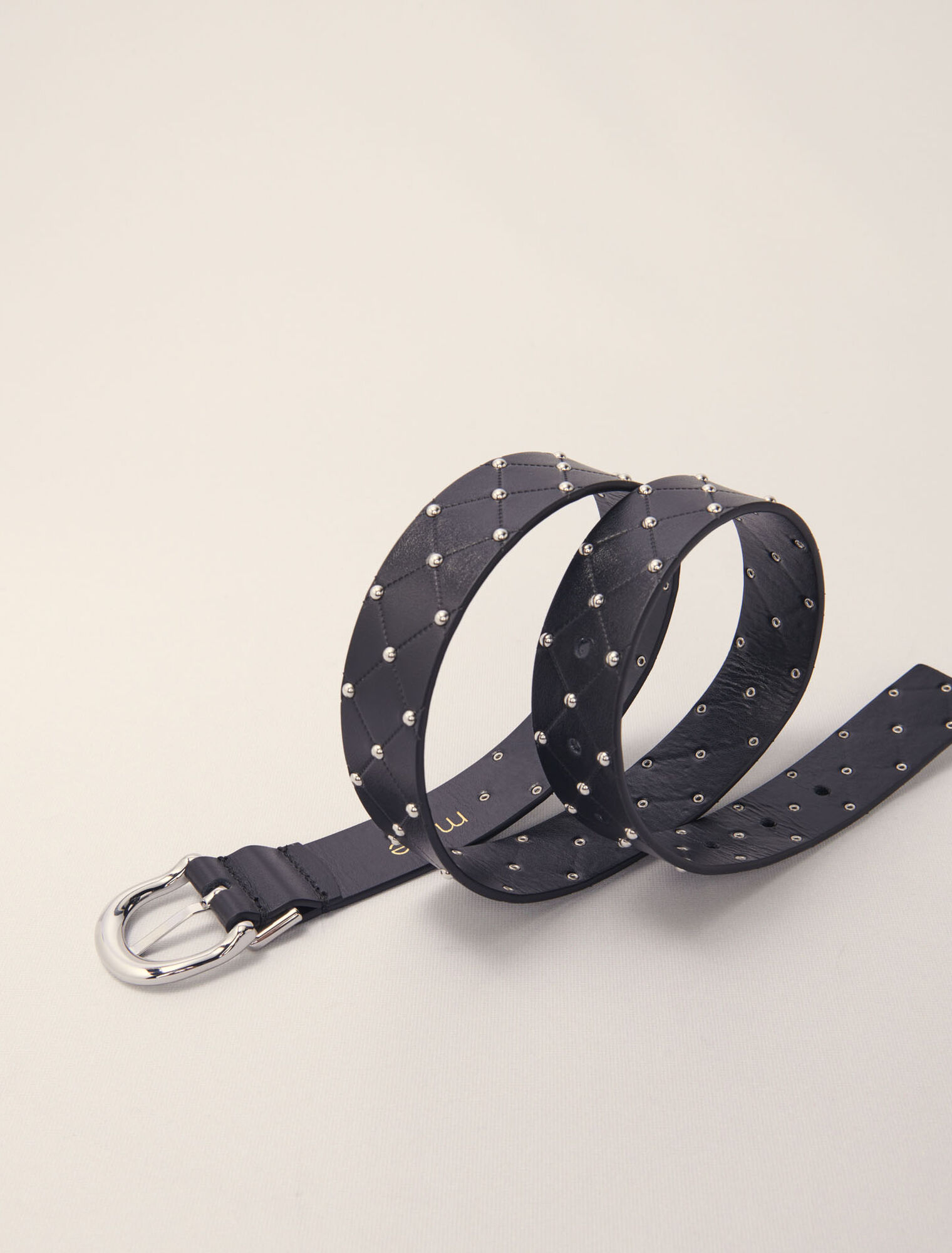 Cintura in pelle trapuntata