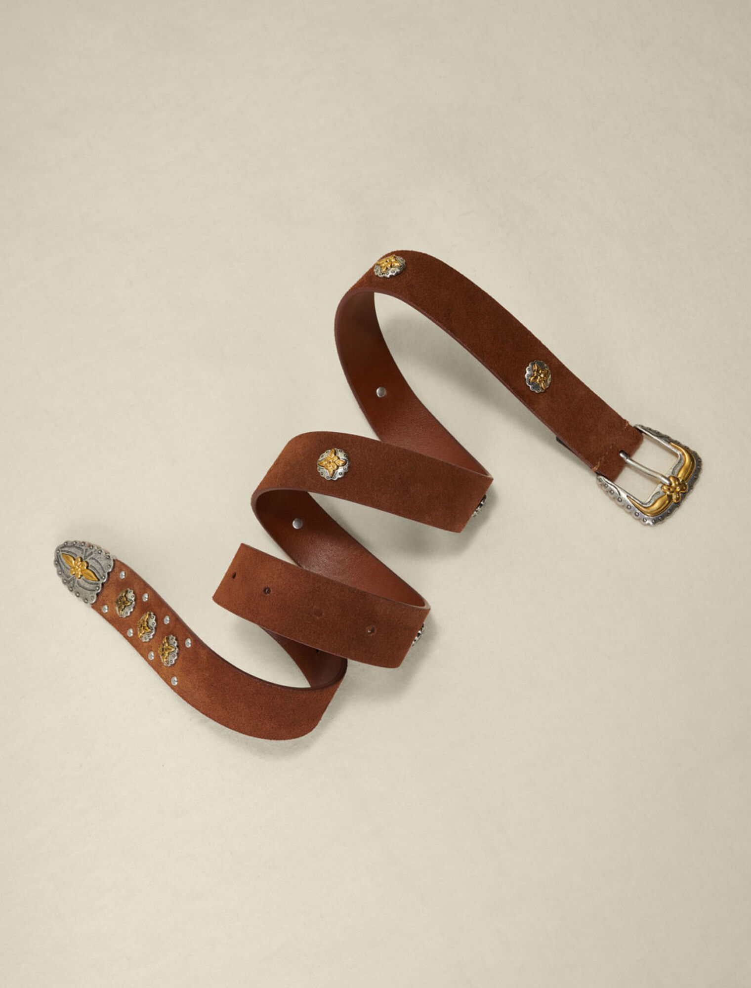 Cintura western in pelle scamosciata