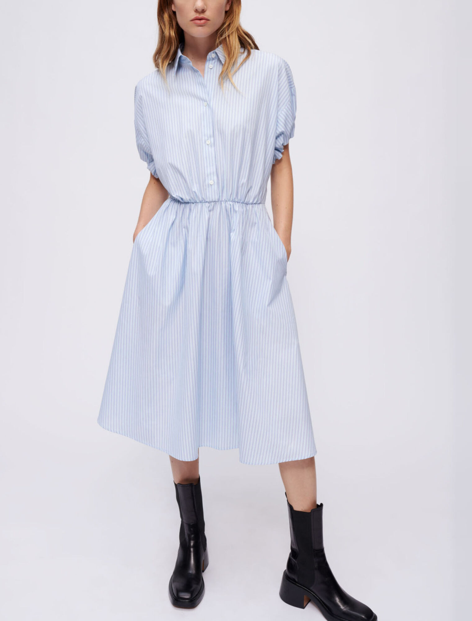 Abito-camicia a righe