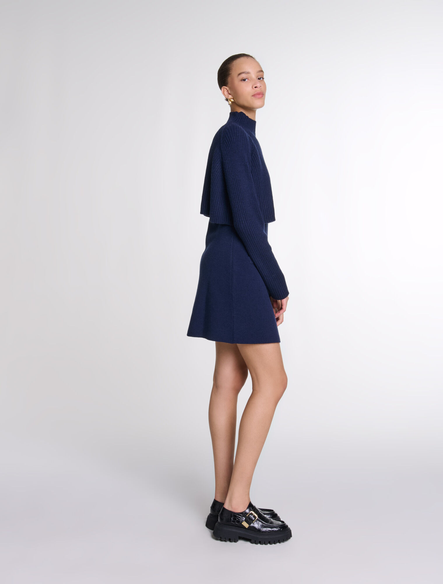 Abito corto in maglia 2 in 1