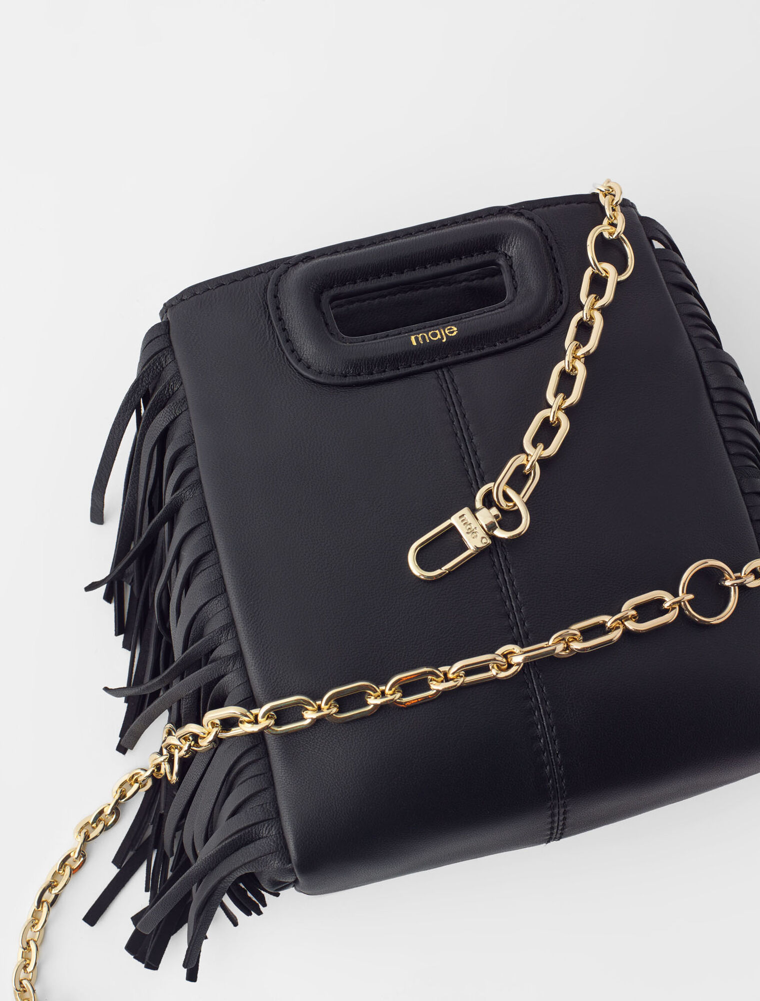 Borsa M in pelle con borchie