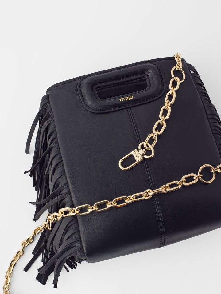 Borsa M in pelle con borchie
