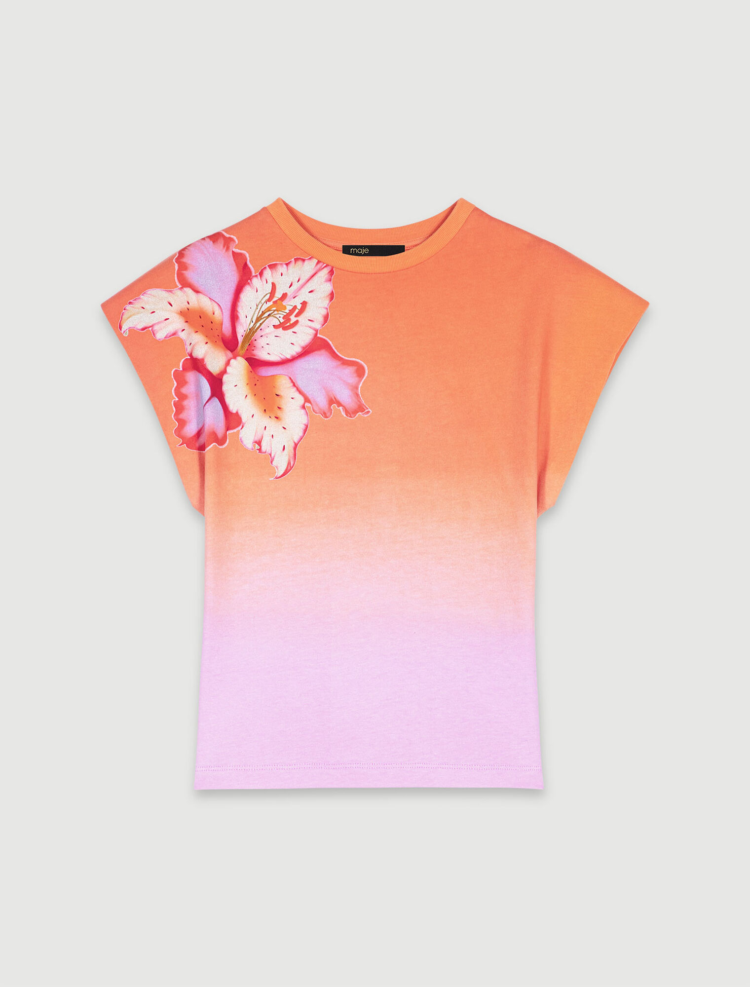 T-shirt con stampa sulle spalline