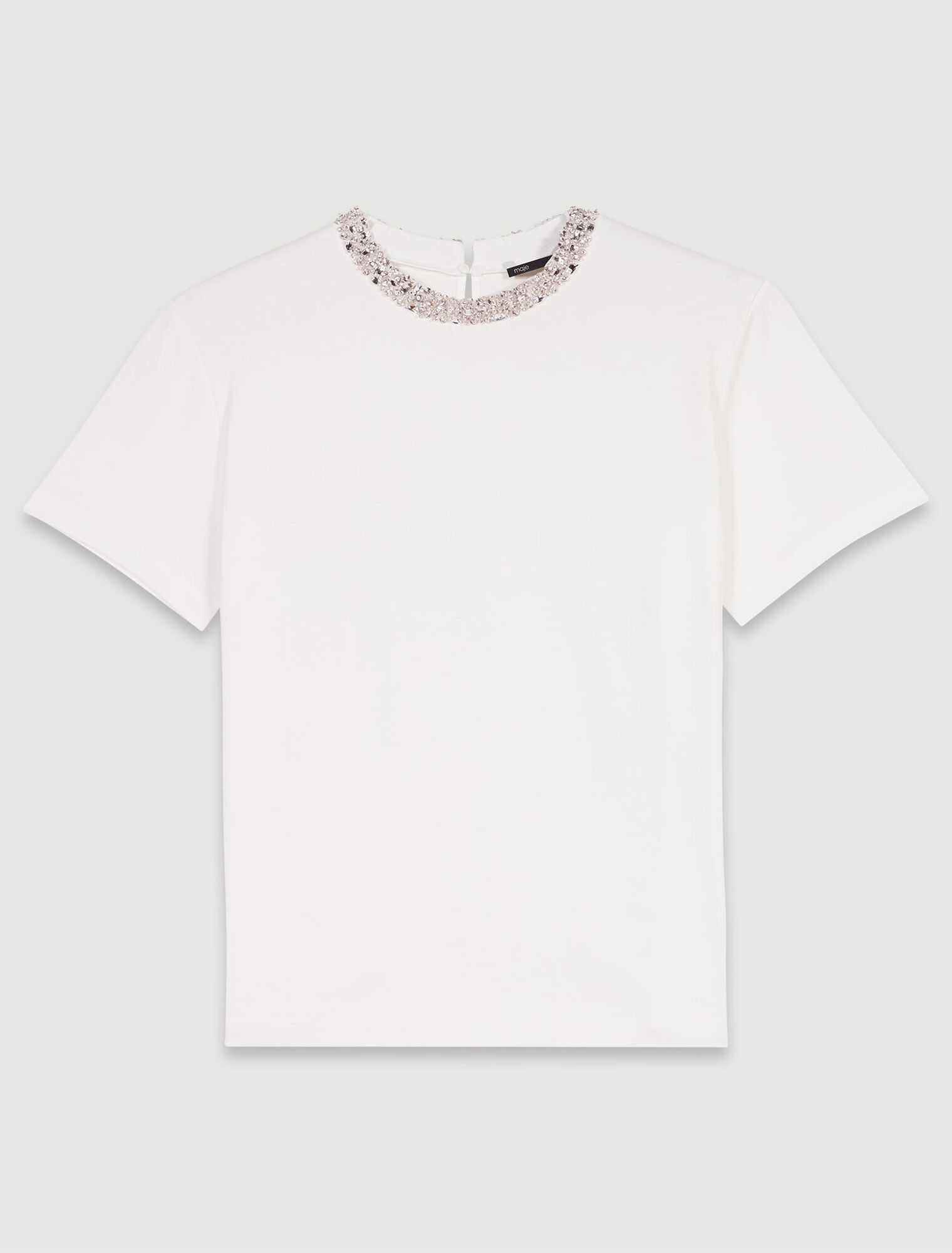 T-shirt con scollo gioiello