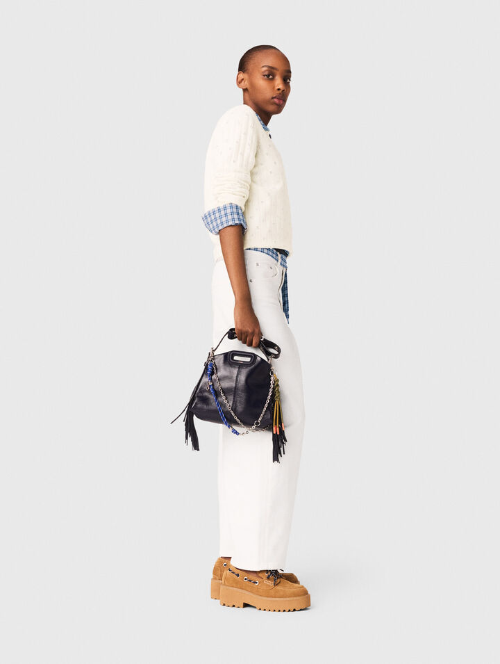 Cardigan con strass sul davanti