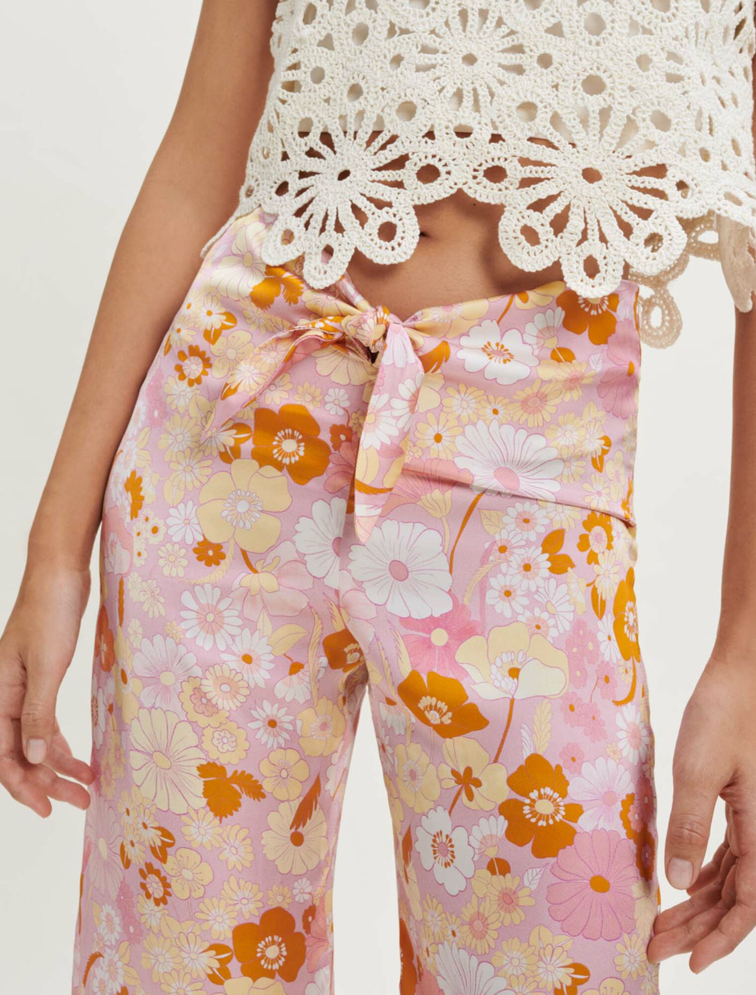 Pantaloni con stampa Fluid Flower Power